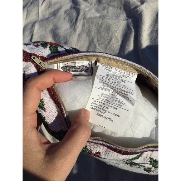 Tapestry accent pillow embroidered friend gift blessing Christmas white red - Picture 5 of 10